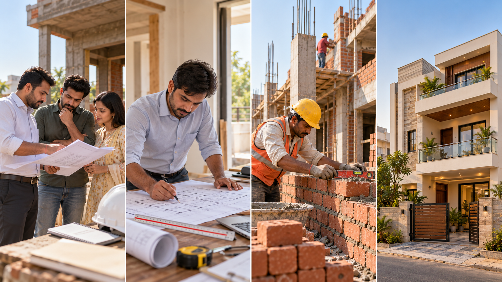 Residential construction work and building details