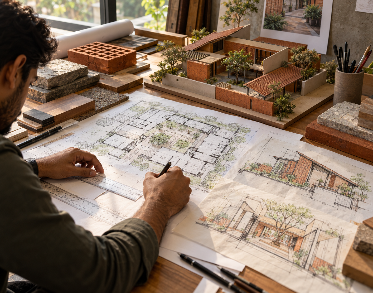 Residential building plans and a modern home design