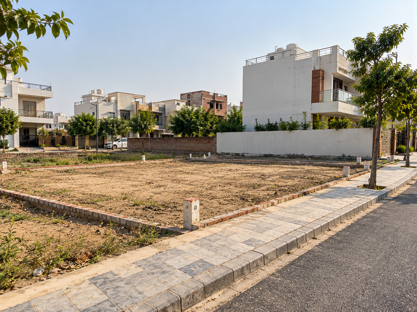 Residential plot in a developing Indian neighbourhood