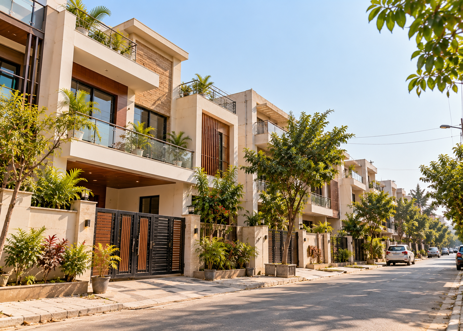 Contemporary architecture in an urban Indian setting
